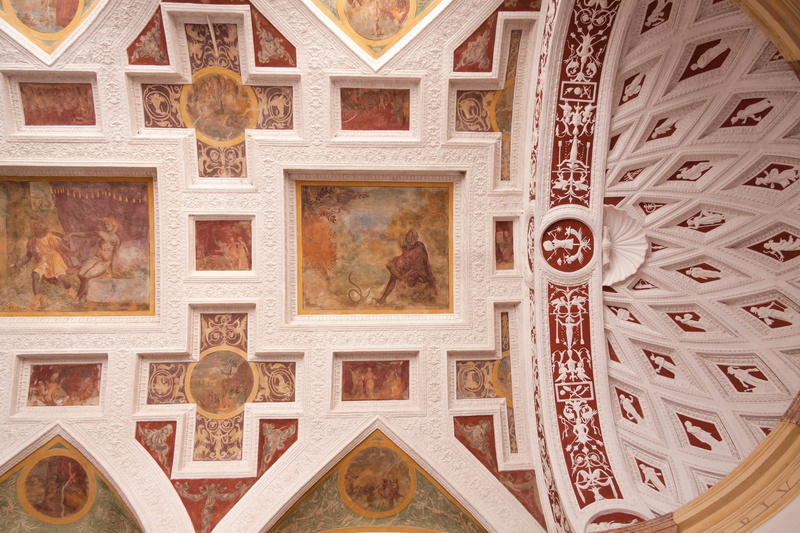 4K, history, duke, pattern, arcades, master builders, courtyard, mural, facade, building, renaissance, directly below, no people, backgrounds, palace