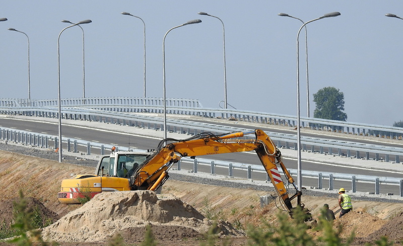 dust, city, sky, nature, digging, building, bridge - man made structure, concrete, construction vehicle, way, machinery, earth mover, excavator, mode of transportation
