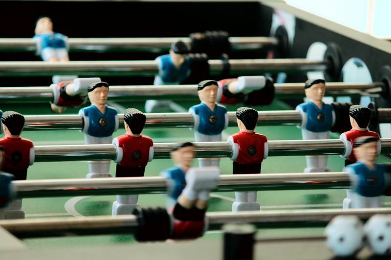 5K, teams, people, retro styled, sport, game, table soccer, football, figurine, relaxation, red, shallow, metal, teamwork, soccer, male likeness, leisure activity