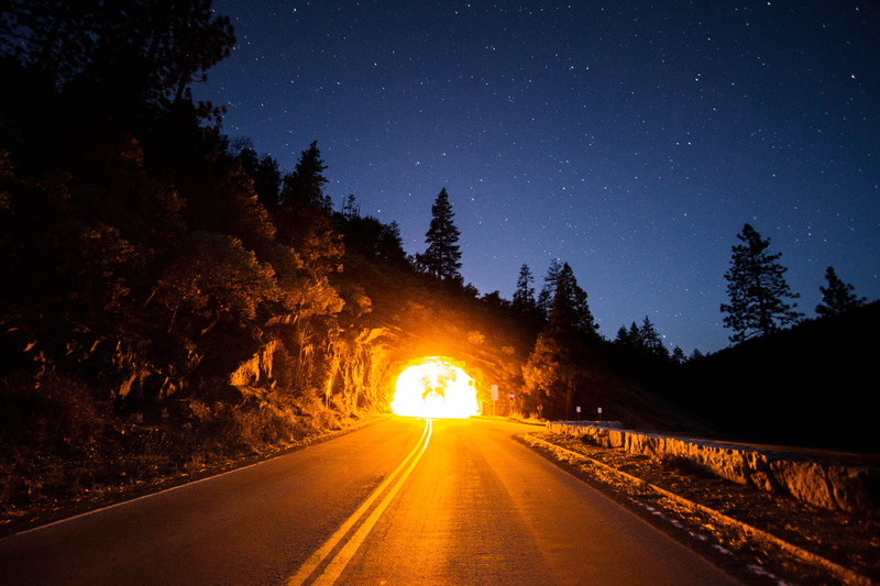 star field, travel, tunnel, inside, silhouette, long Exposure, time, street, star - space, outdoors, lens flare, night, nature, concrete, plant, the way forward