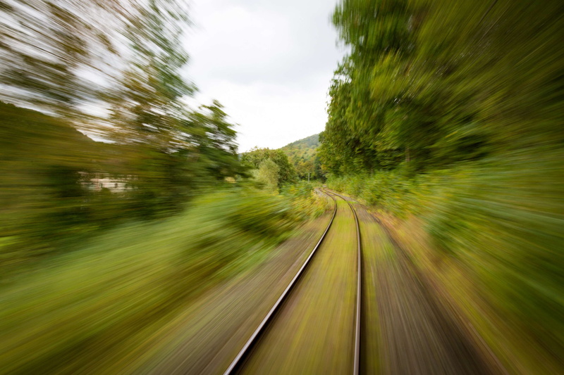 plant, dynamic, meadow, journey, tree, carbon, rail transportation, mobile, motion, antique, blurred motion, travel, flott, train, track, 4K, no people