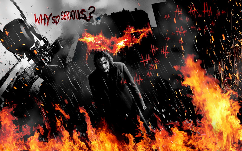 batman, clown, fire, knight, joker, dark, horror, 1080P