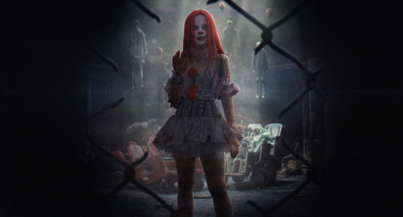 clown, 2K, redhead, horror, artwork, women