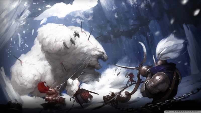 monster, snowcapped mountain, snow, artwork, ice, white, low angle view, animal wildlife, sunlight, day, nature, winter, beauty in nature, Vindictus, water