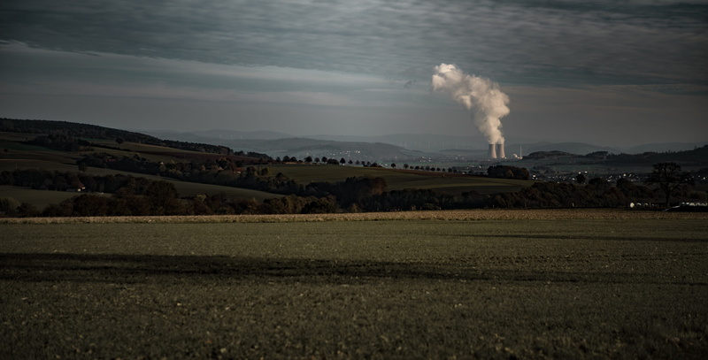clouds, landscape, power plant, energy generation, emitting, building exterior, plant, smoke stack, cloud - sky, built structure, field, 4K, ecosystem