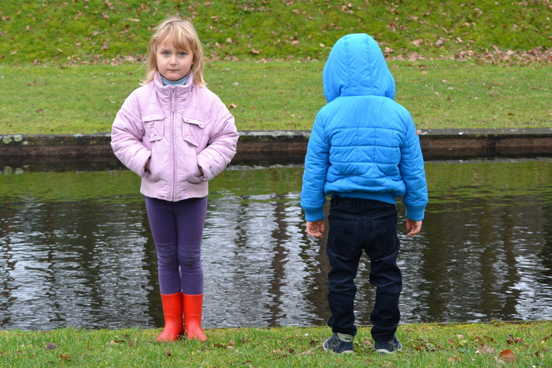 water, 4K, children, girls, wearing, grass, real people, nature, standing, togetherness, people, two people, jackets, females, childhood, child, front view