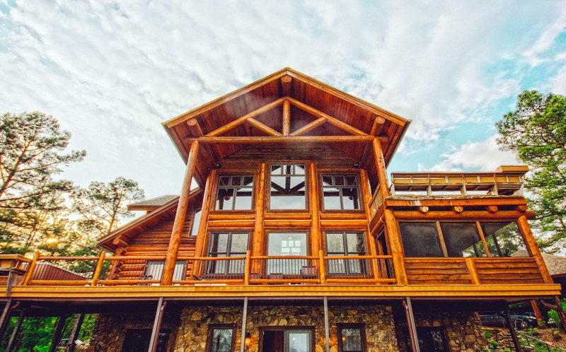 plant, low angle shot, low angle view, wedding venue, resort, cabin, natural, daylight, roof, natural wood, log cabin, wood, yellow, beautiful, window