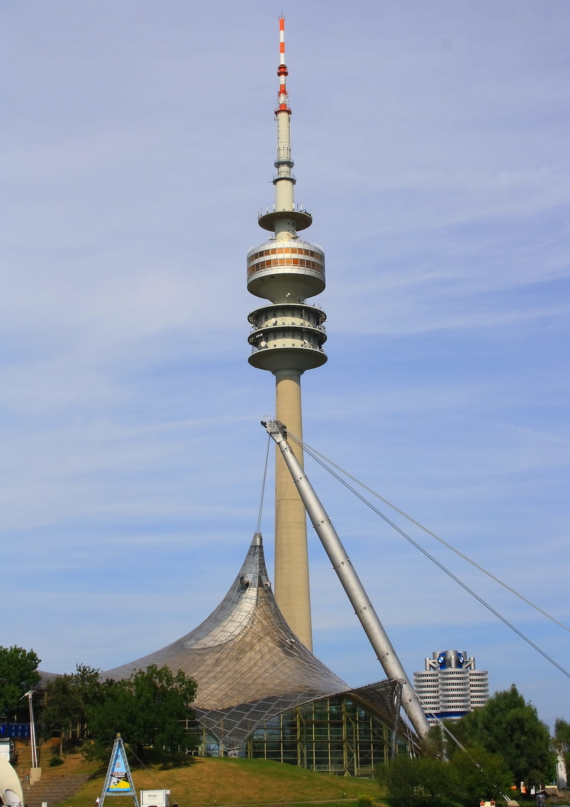 day, 2K, outdoors, global communications, travel destinations, communication, tourism, olympic park, olympia, glass roof, tv tower, travel, city, radio tower