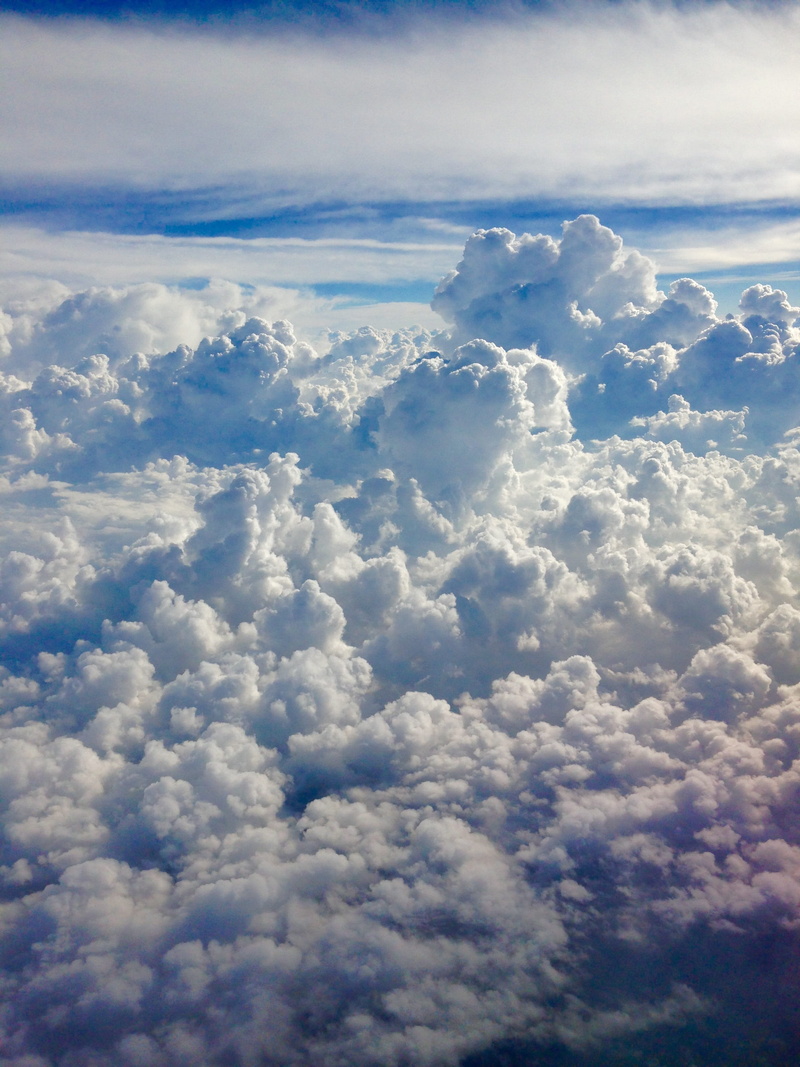 stratosphere, heaven, white color, aerial View, scenics - nature, beauty in nature, majestic, above, beauty of nature, day, scenics, cloudscape, sky, high Angle View