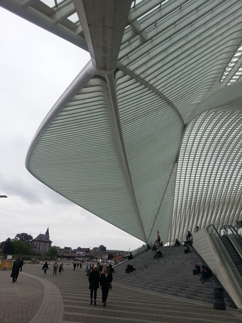 walking, day, liège, railway station, 2K, building exterior, ceiling, architecture, group of people, lifestyles, leisure activity, outdoors, incidental people