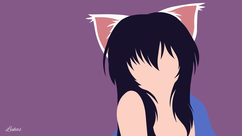anime girls, nature, women, blue background, rear view, people, hairstyle, Omamori Himari, adult, colored background, human body part, young adult, pink color