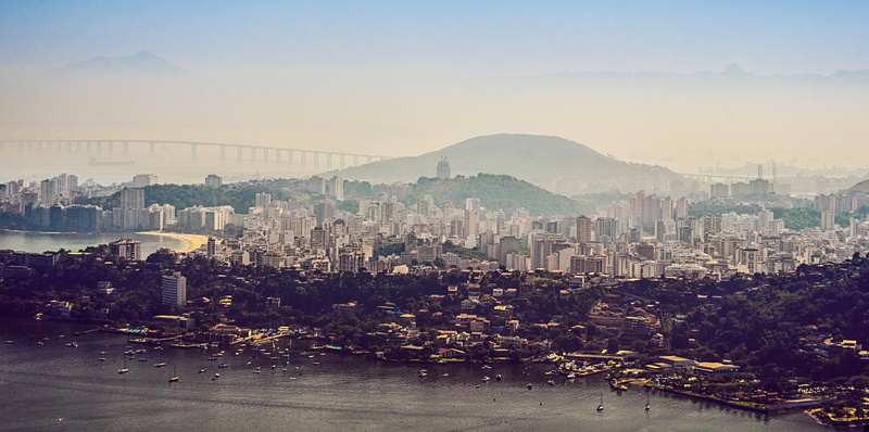 sky, modern, outdoors, city life, office building exterior, mountains, bay, mountain, niterói, urban skyline, cityscape, architecture, skyscraper, landscape