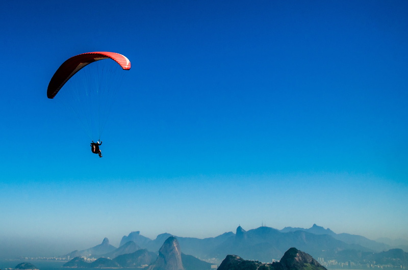 paragliding, 2K, mountain, sport, riding, leisure activity, scenics - nature, mountains, exhilaration, sky, flying, beauty in nature, parachute, city park