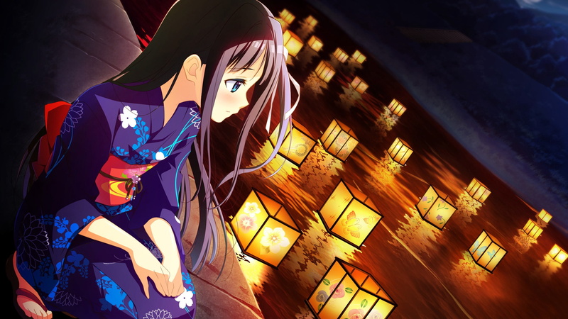 2K, leisure activity, illustration, outdoors, unrecognizable person, built structure, females, indoors, japanese Culture, illuminated, lighting equipment