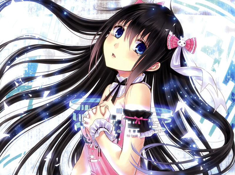 pink, females, one person, indoors, front view, 1080P, women, tears, adult, lifestyles, kazuharu kina, anime, real people, black, portrait