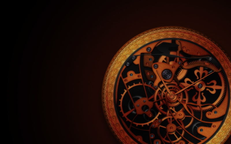 machine part, clockworks, studio shot, gear, close-up, geometric shape, watch, no people, black background, metal, equipment, minute hand, wheel, silver colored