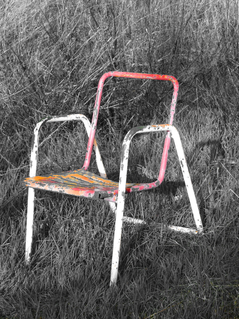 nature, no people, desolacción, seat, metal, wood - material, creativity, abandonment, absence, tree, metaphor, directly above, 4K, soledad, chair, concept