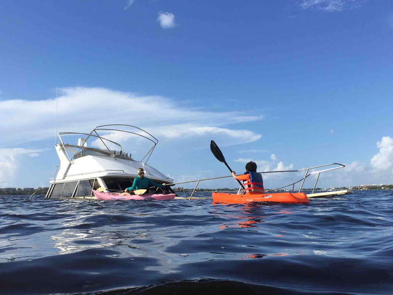 sea, explore, beauty in nature, orange, leisure activity, real people, 1080P, sport, united states, kayak, sky, one person, water, transportation, waterfront