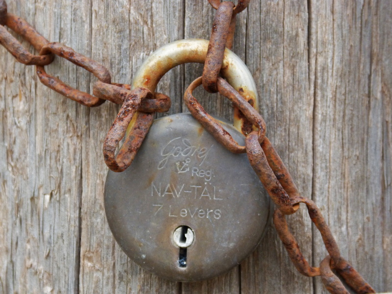 protection, symbol, hanging, lock, communication, iron, no people, entrance, metal, metaphor, weathered, forbidden, outdoors, padlock, safety, security