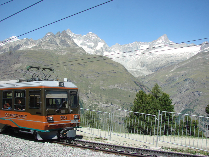 Switzerland, alpine, railroad track, mountain, sky, matterhorn, Cog Railway, no people, snowcapped mountain, trains, cable, nature, formation, zermatt