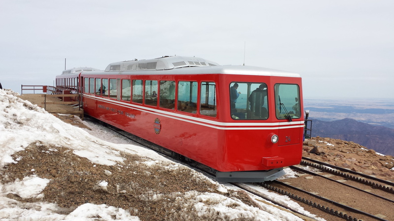 snowcapped mountain, cable car, water, day, travel, mode of transport, snow, winter, Cog Railway, no people, nature, red, outdoors, train - vehicle, public transportation