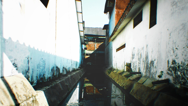 4K, dirty, sky, water, sewer, built structure, slum, window, waste, architecture, vertical, nature, sewage, city, outdoors, surabaya, reflection, no people