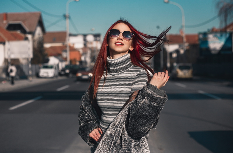 real people, blouse, beautiful, suede, daytime, hair, gray, close, 2K, young adult, one person, photo, black, leisure activity, white, transportation