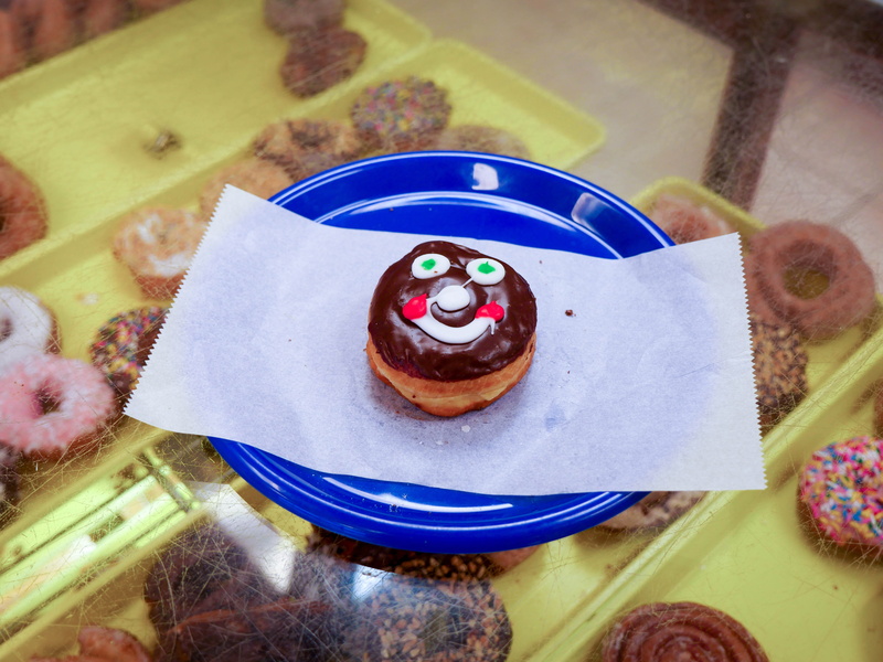 sitting, blue, fun, indoors, serving size, treat, still life, sugar, food, ready-to-eat, table, pastry, colorful, donut, yeast, snack, sprinkles, indulgence