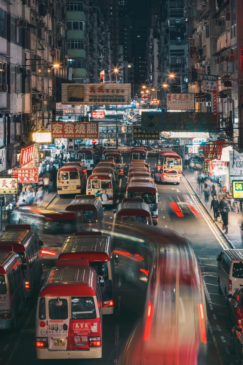 urban, mode of transportation, timelapse, town, incidental people, automobile, downtown, transportation, train, car, metropolis, road, bus, person, public transportation