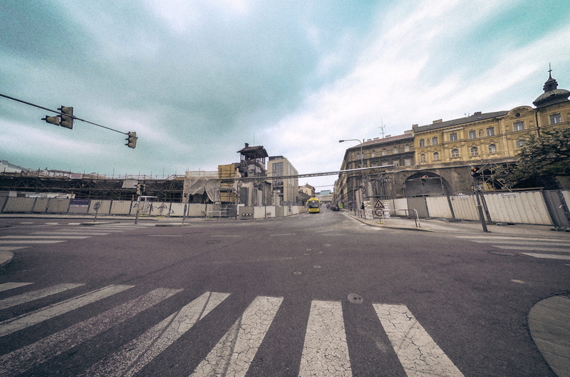 city, building, road, symbol, marking, 2K, architecture, crossing, sign, concrete, day, crosswalk, crossroad, travel destinations, buildings, zebra crossing