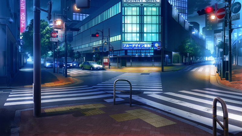 city street, crossroads, street, crosswalk, mode of transportation, built structure, 1080P, building exterior, machine, road signs, blurred motion, long exposure