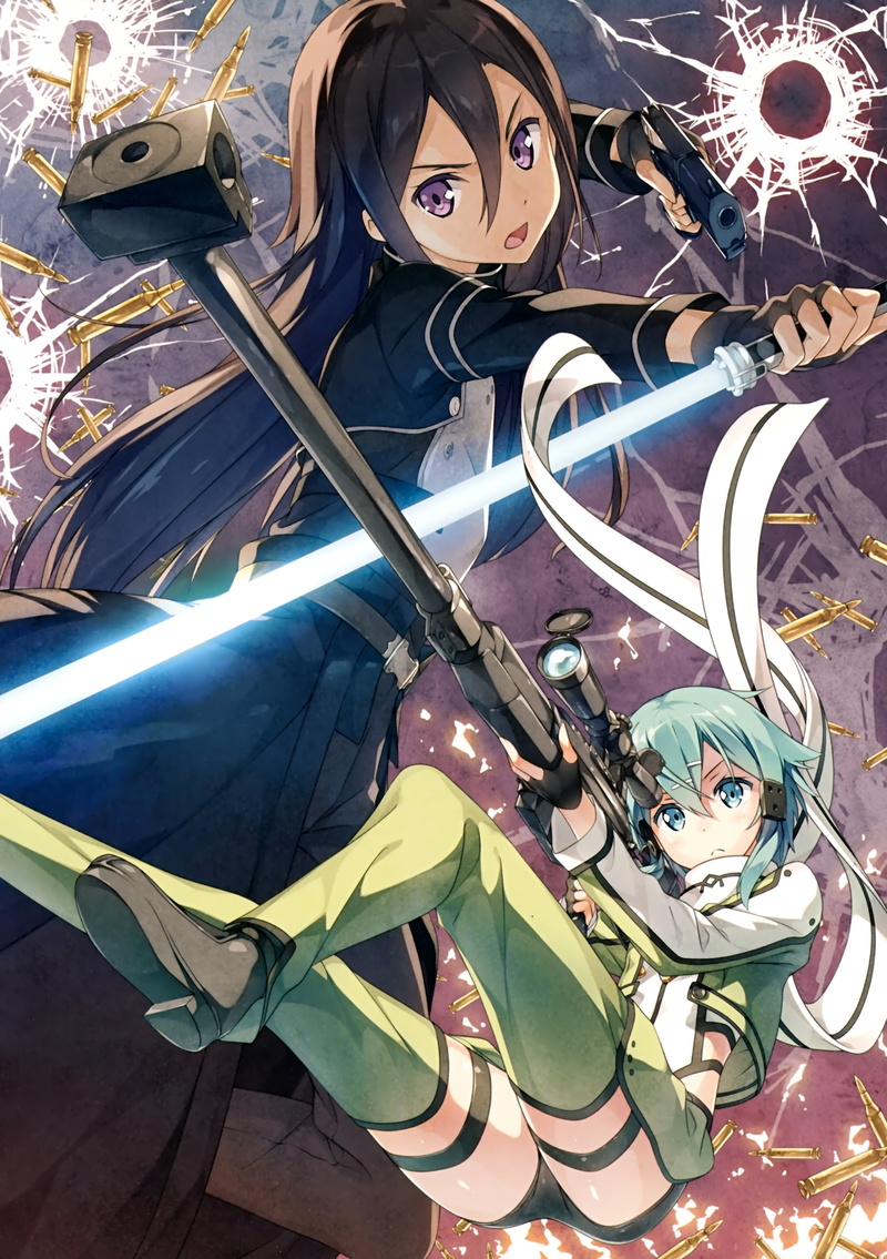 Sword Art Online, Kirigaya Kazuto, 2K, Gun Gale Online, Asada Shino