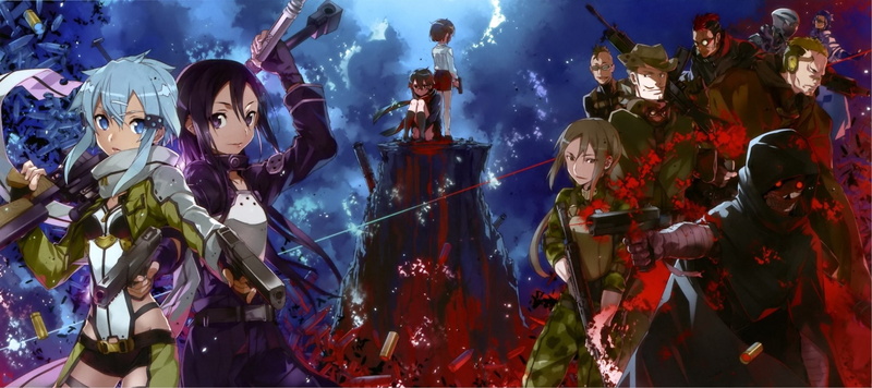 Sword Art Online II, Death Gun (Sword Art Online), Sword Art Online, Kirito (Sword Art Online), Sinon (Sword Art Online), 1080P