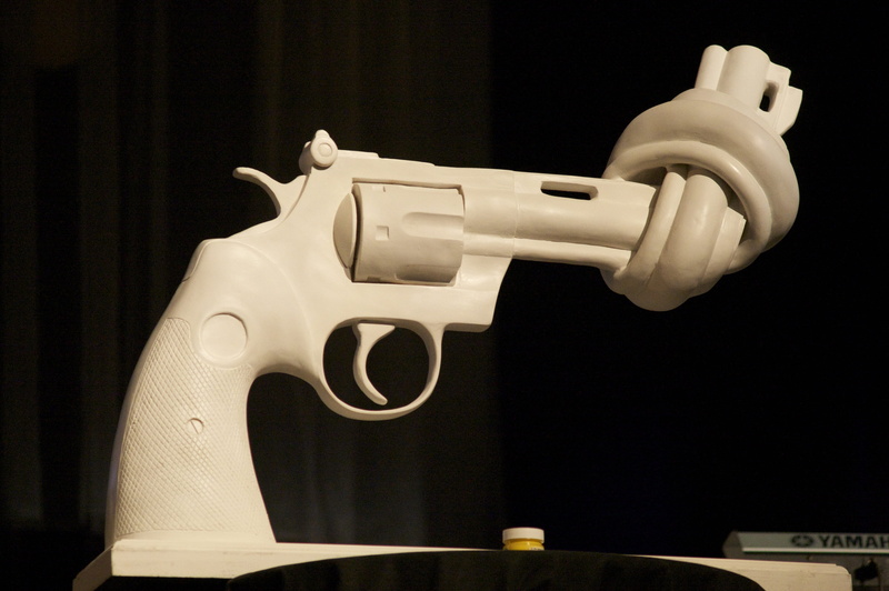 side view, weapon, indoors, shoot, industry, metal, wood - material, technology, dead, single object, fire, representation, kill, life, gun, plastic, handgun