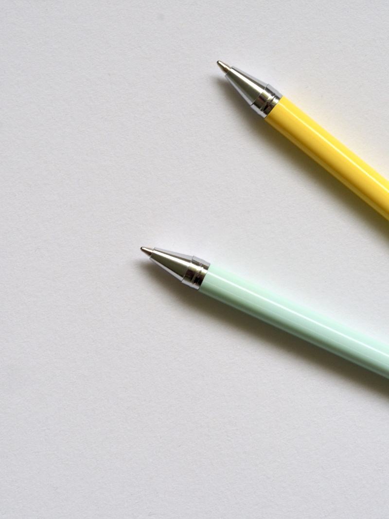 writing, modern, minimal, white, no people, workspace, education, close-up, indoors, pen, stationary, notebook, studio shot, business, flat, sharp, two objects