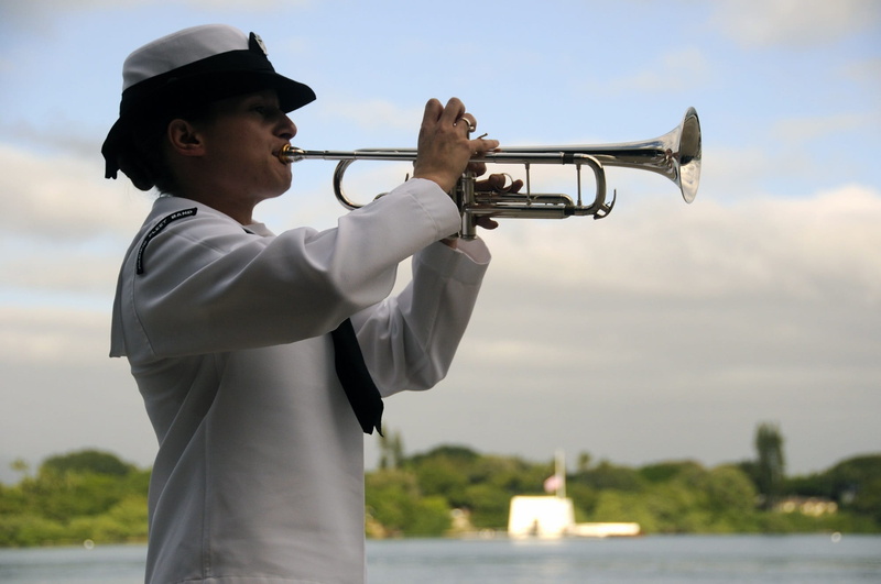 1080P, holding, one person, trumpet, navy, profile view, casual clothing, female, side view, leisure activity, one woman only, only women, sky, outdoors