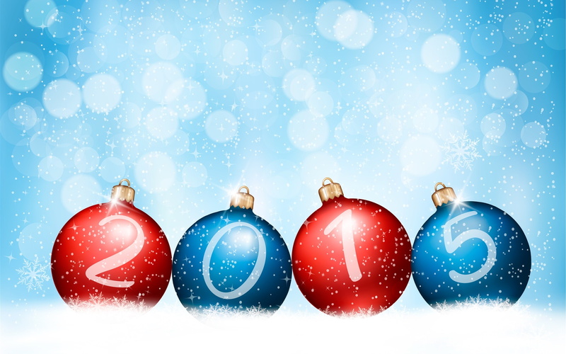 2K, Blue, 2015, New, Red, Year, Balls, Happy