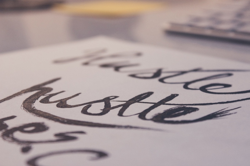 close-up, selective, hand lettering, photography, no people, text, printer, hustle, western script, positive emotion, selective focus, architecture, handwriting