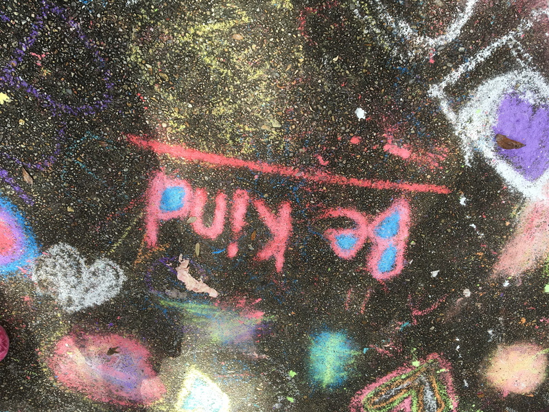 city, full frame, united states, close-up, handwriting, text, kindness, day, outdoors, holi, sidewalk chalk, writing, sidewalk, architecture, creativity
