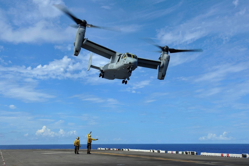 Mv-22 Osprey, Navy, Military, Vehicle, Marines, 720P, Helicopter, USS Bonhomme Richard, Military Helicopters, Bell Boeing V-22 Osprey, Bell Boeing