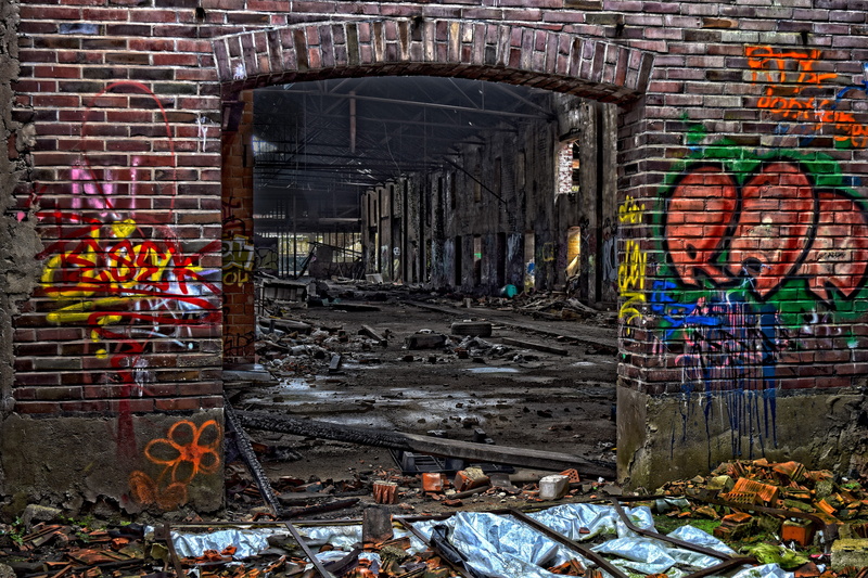 wall - building feature, separate, shabby, abandoned, art and craft, broken, day, graffiti, brick wall, forget, 5K, metal, architecture, lost places, gloomy