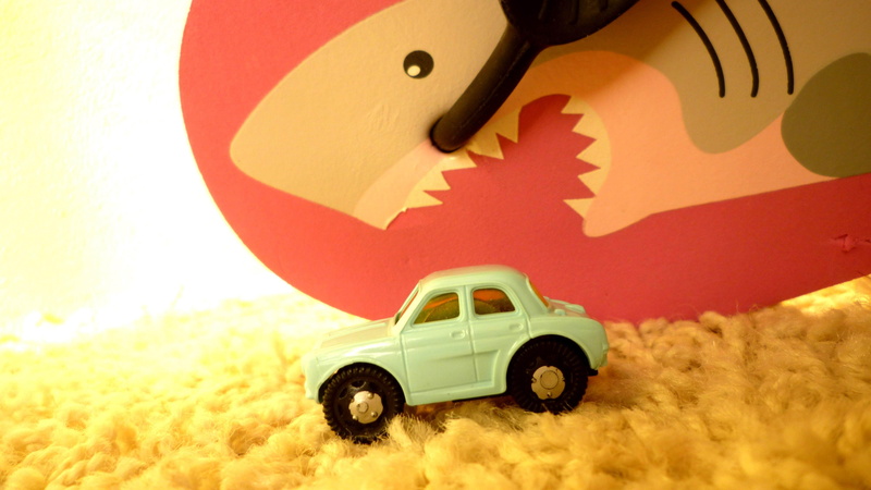 4K, road, toy-car, funny, flipflop-shark, possible, macro, dangers