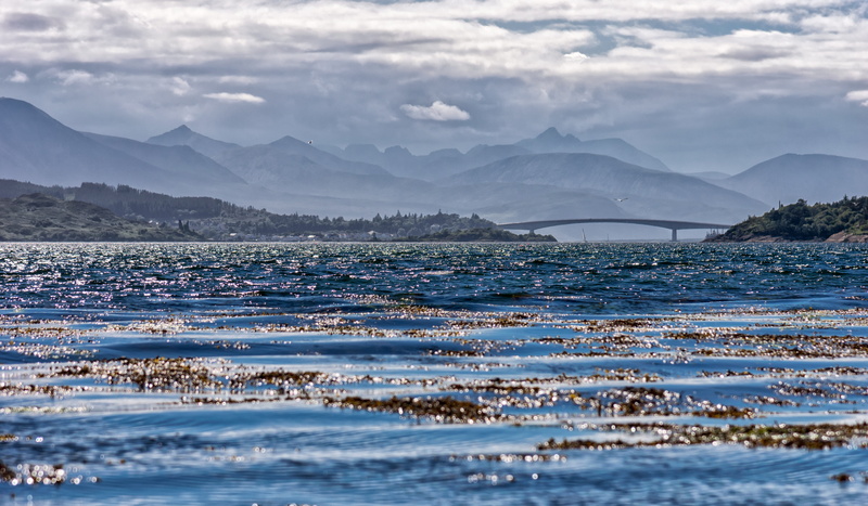 cold - Temperature, body, water, 5K, cloud - sky, nature, bridge, tranquility, scenics - nature, romantic, highlands and islands, floating on water, outdoors