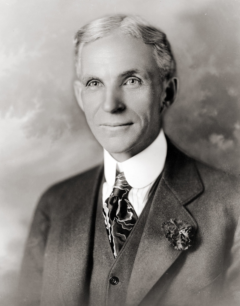 henry ford, looking at camera, suit, headshot, tie, indoors, studio shot, portrait, front view, business, smiling, 1080P, adult, one person, well-dressed