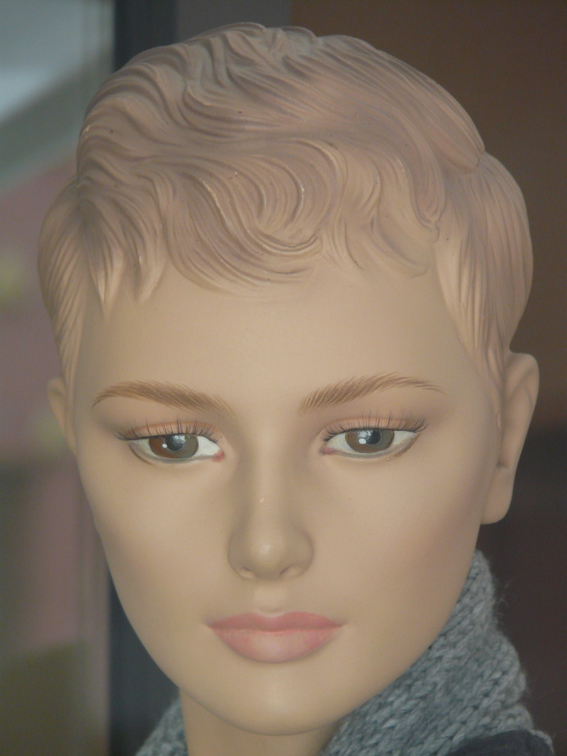 front view, human face, lifestyles, looking at camera, focus on foreground, display dummy, portrait, hairstyle, females, one person, head, 2K, close-up