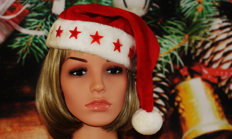 shooting, dekokopf, face, one person, santa hat, christmas, photography, femininity, female, girl, pretty, decoration, romantic, model, hairstyle, warm clothing