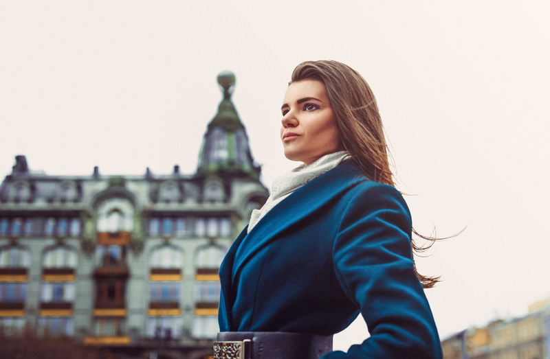 sky, beautiful, women, portrait, young adult, hairstyle, hair, building exterior, beauty, casual clothing, contemplation, business lady, architecture, 2K