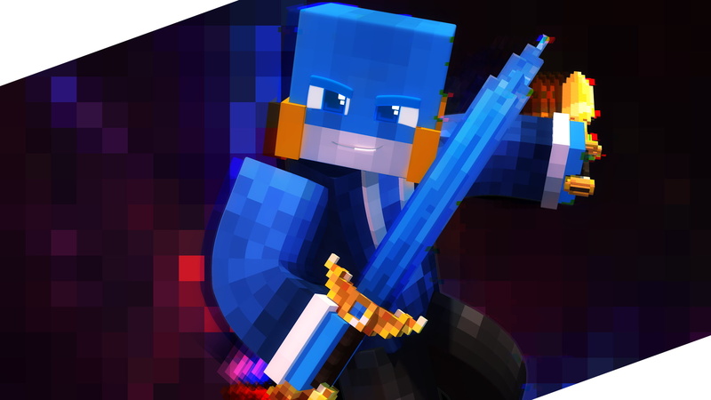 1080P, Minecraft, blue, sword