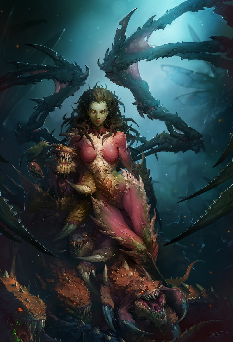 5K, Sarah Kerrigan, Zerg, Queen Of Blades, starcraft, StarCraft II : Heart Of The Swarm