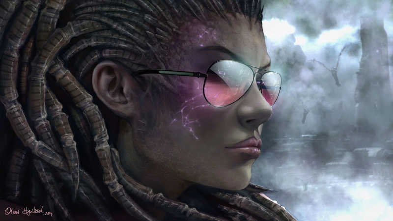 sarah, girl, 4K, kerrigan, queen, blades, face, starcraft, image, glasses